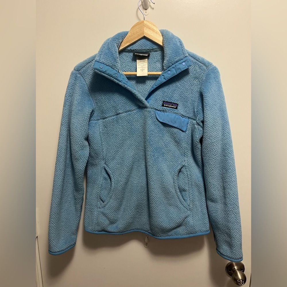 Patagonia Blue Re-Tool Snap-T Fleece Pullover Polartec Fuzzy Womens size XS